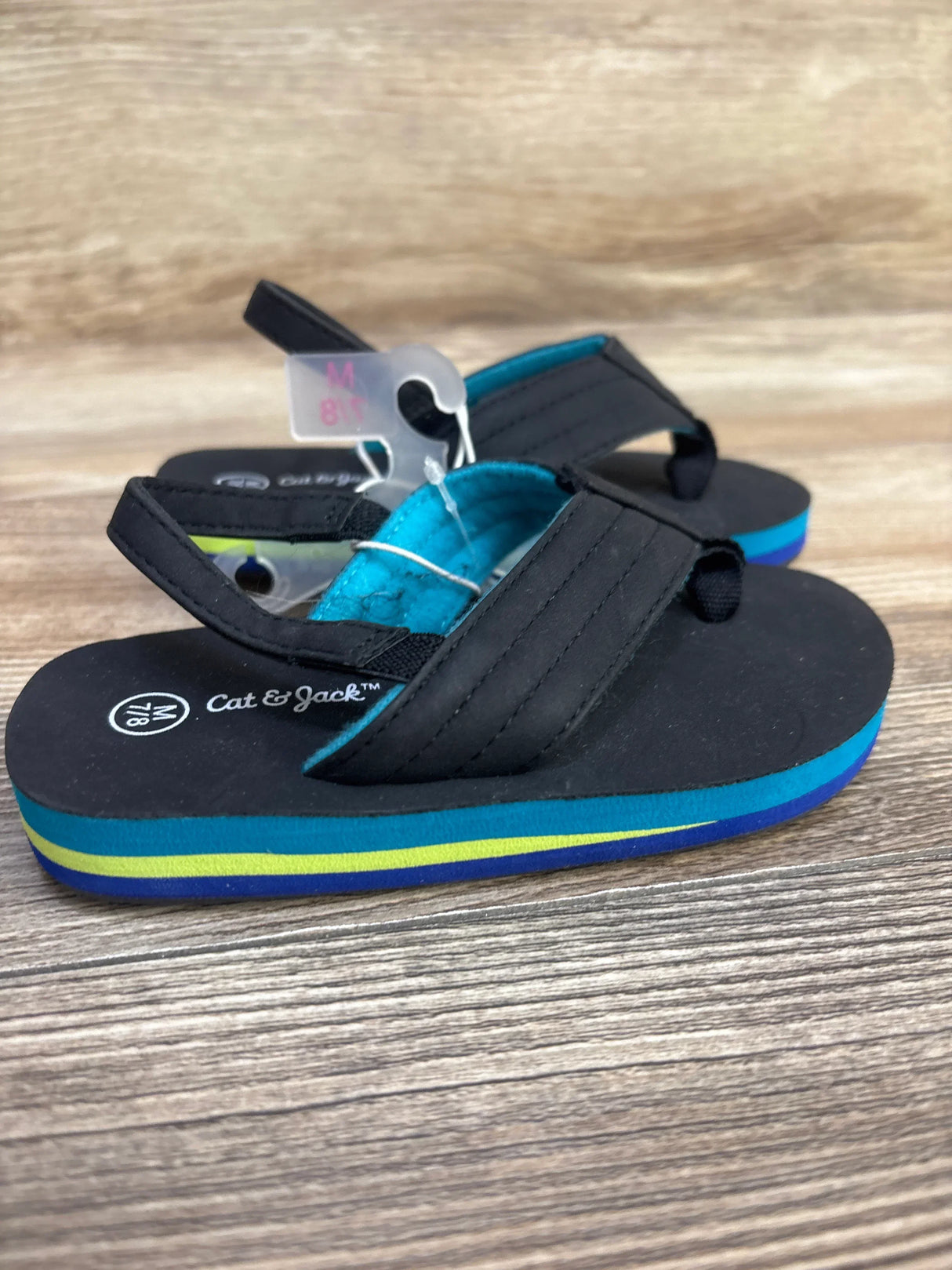NEW Cat & Jack Shawn Sandals Black Sz 7/8c