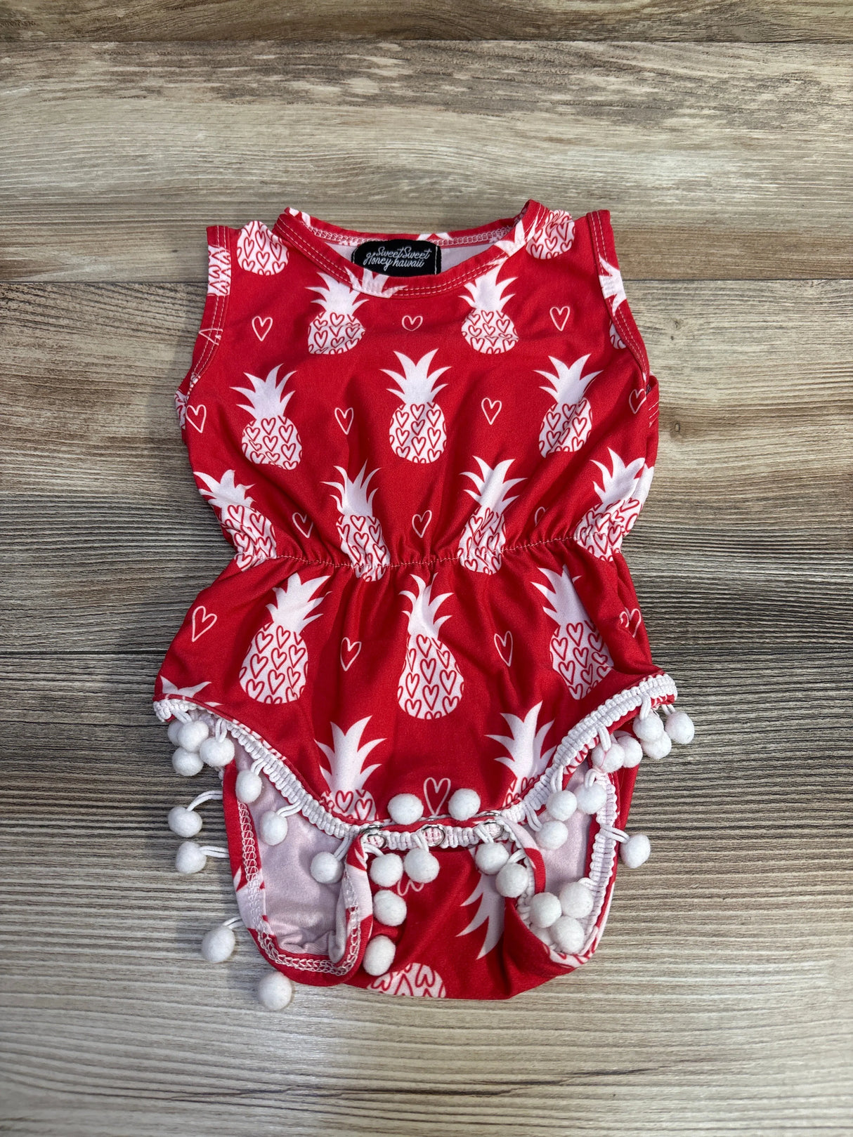 Sweet Sweet Honey Hawaii Pineapple Romper Red sz 0-3m - Me n Mommy To Be