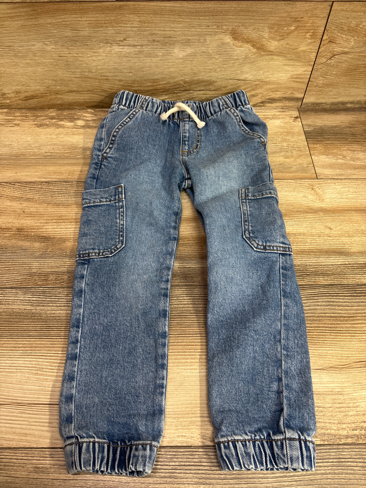 Cat & Jack Cargo Denim Joggers Blue sz 4T
