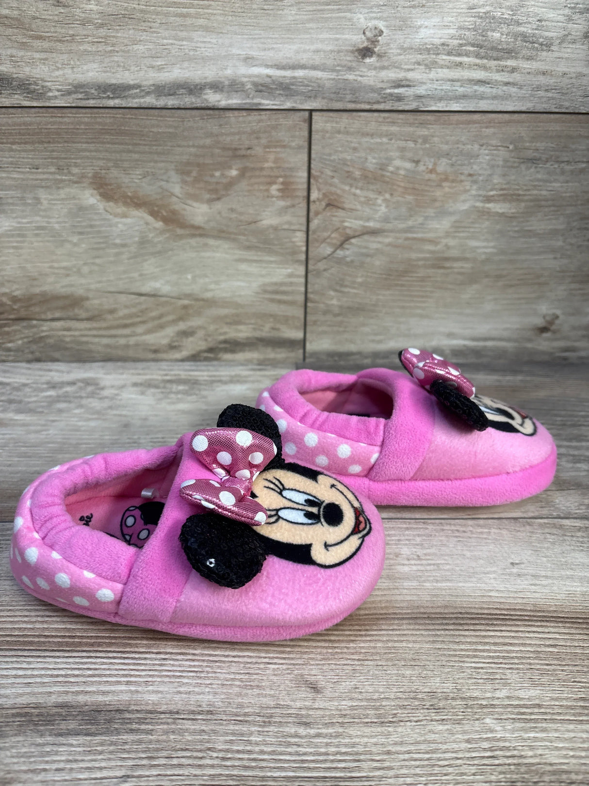 Disney Minnie Mouse Slippers Pink sz 7/8c