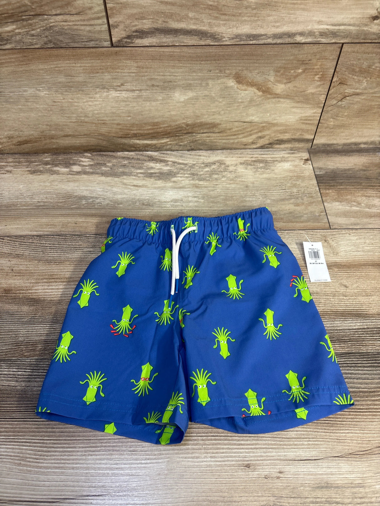 NEW Old Navy Squid Print Swim Trunks Blue sz 3T