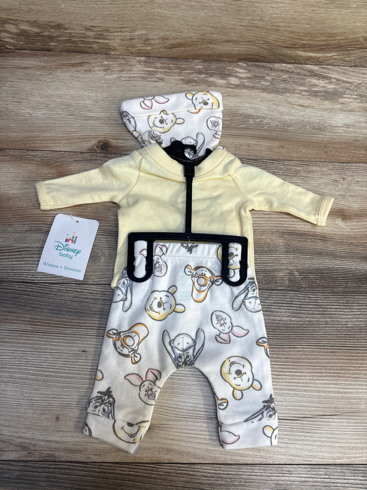 NEW Disney Baby 3pc Winnie The Pooh Shirt & Bottoms Set Yellow sz Preemie