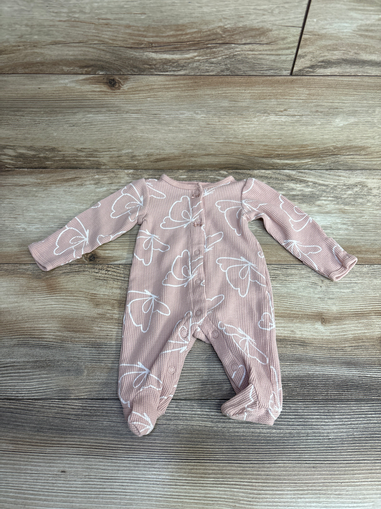 Carter's Butterfly Waffle Knit Sleeper Pink sz Newborn