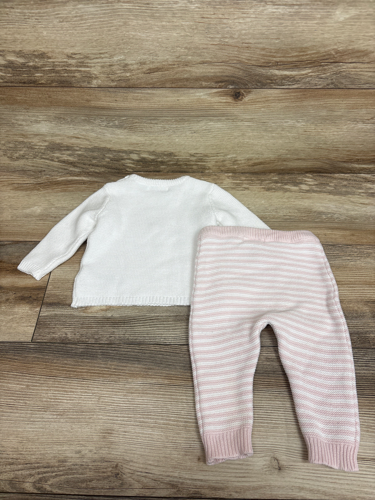 Rene Rofe 2pc Knit Top & Bottoms Set White sz 6-9m