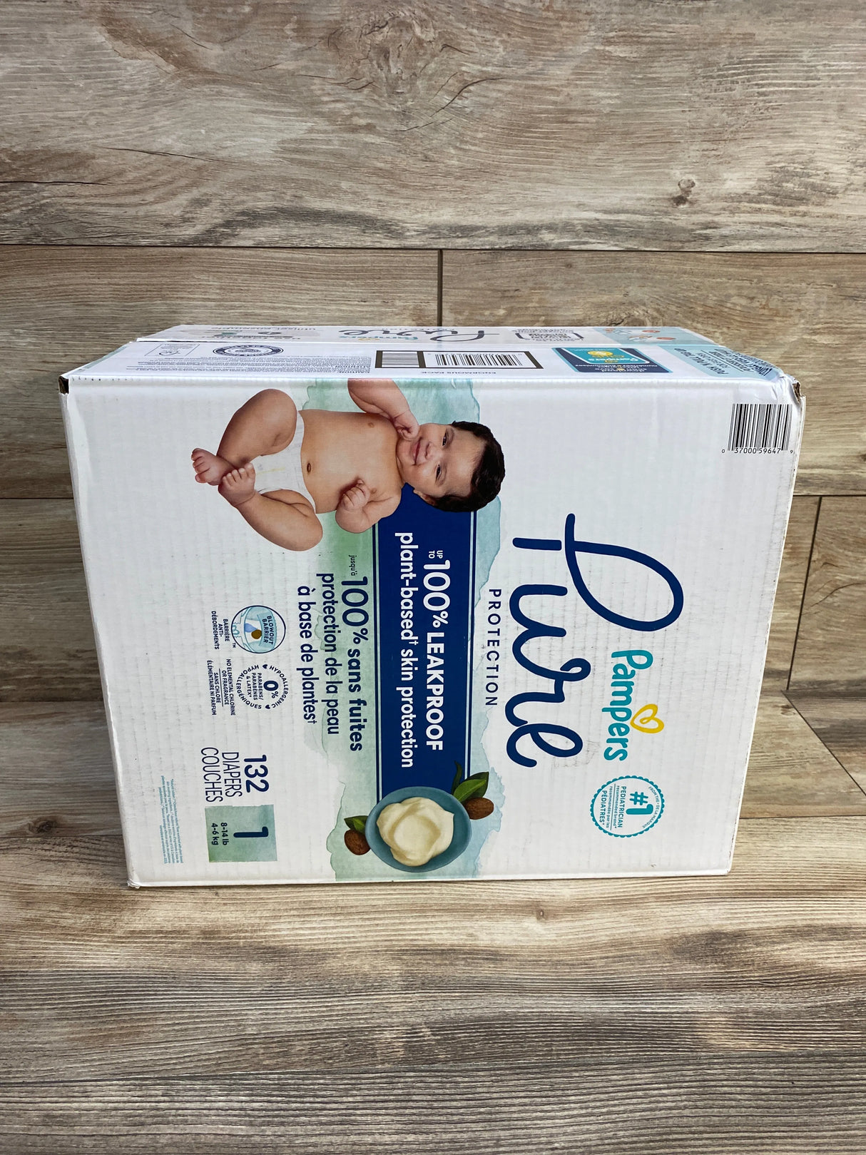 NEW Box of Pampers Pure Protection Diapers, 132ct. Size 1 - Me n Mommy To Be