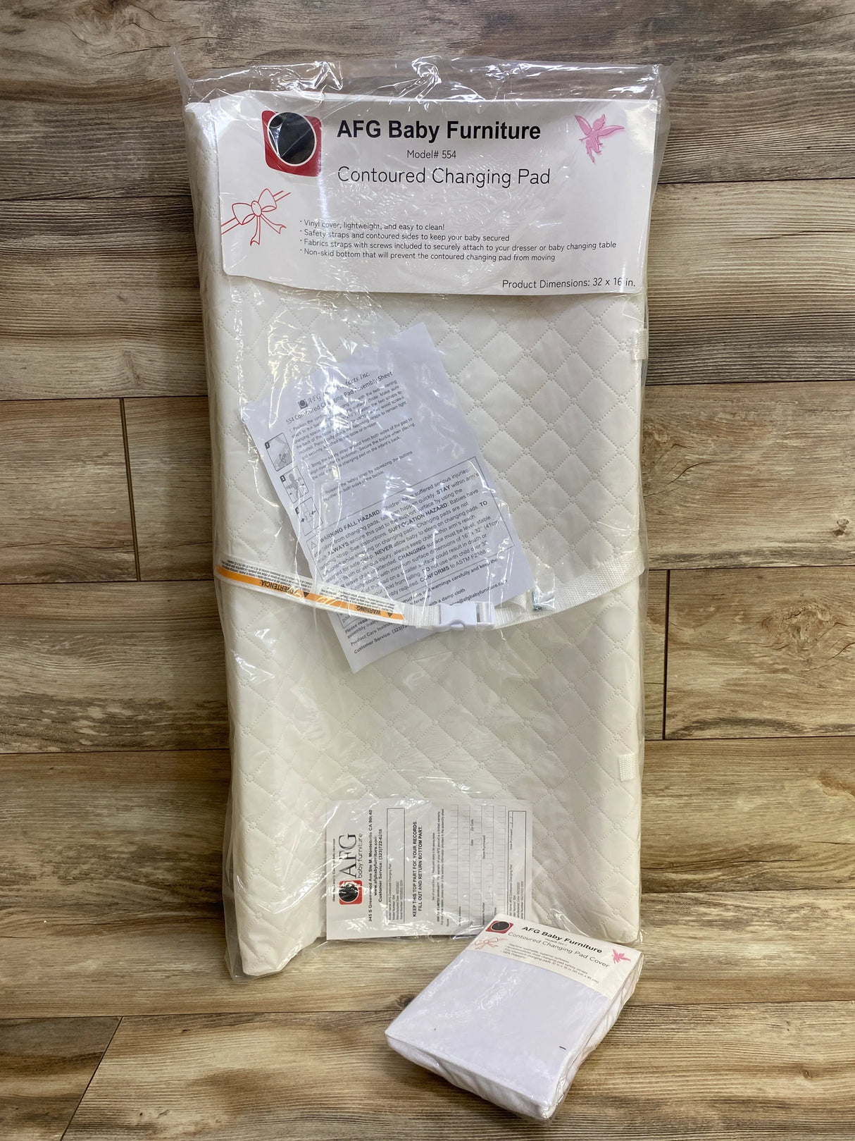 NEW AFG Baby Furniture Contoured Changing Pad and Washable Fabric Cover