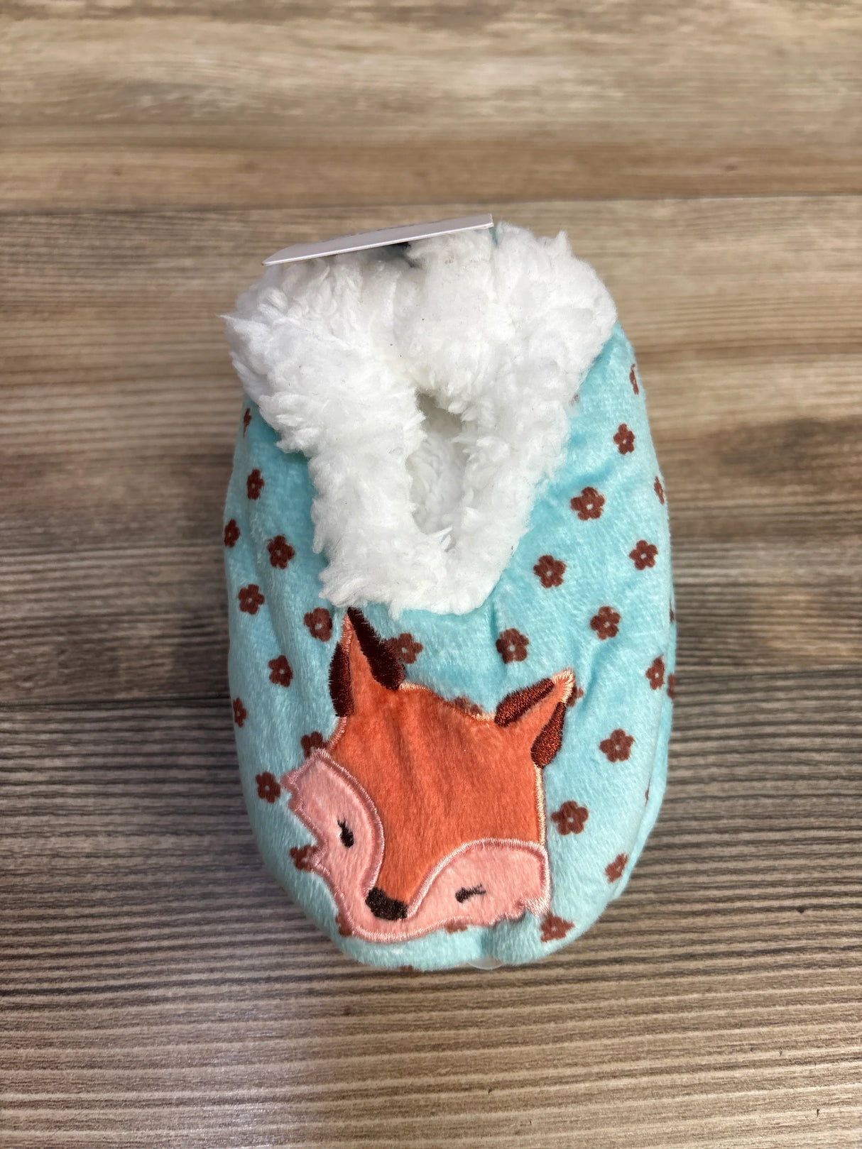 NEW Just One You Faux Fur Slippers Blue sz 5-6c