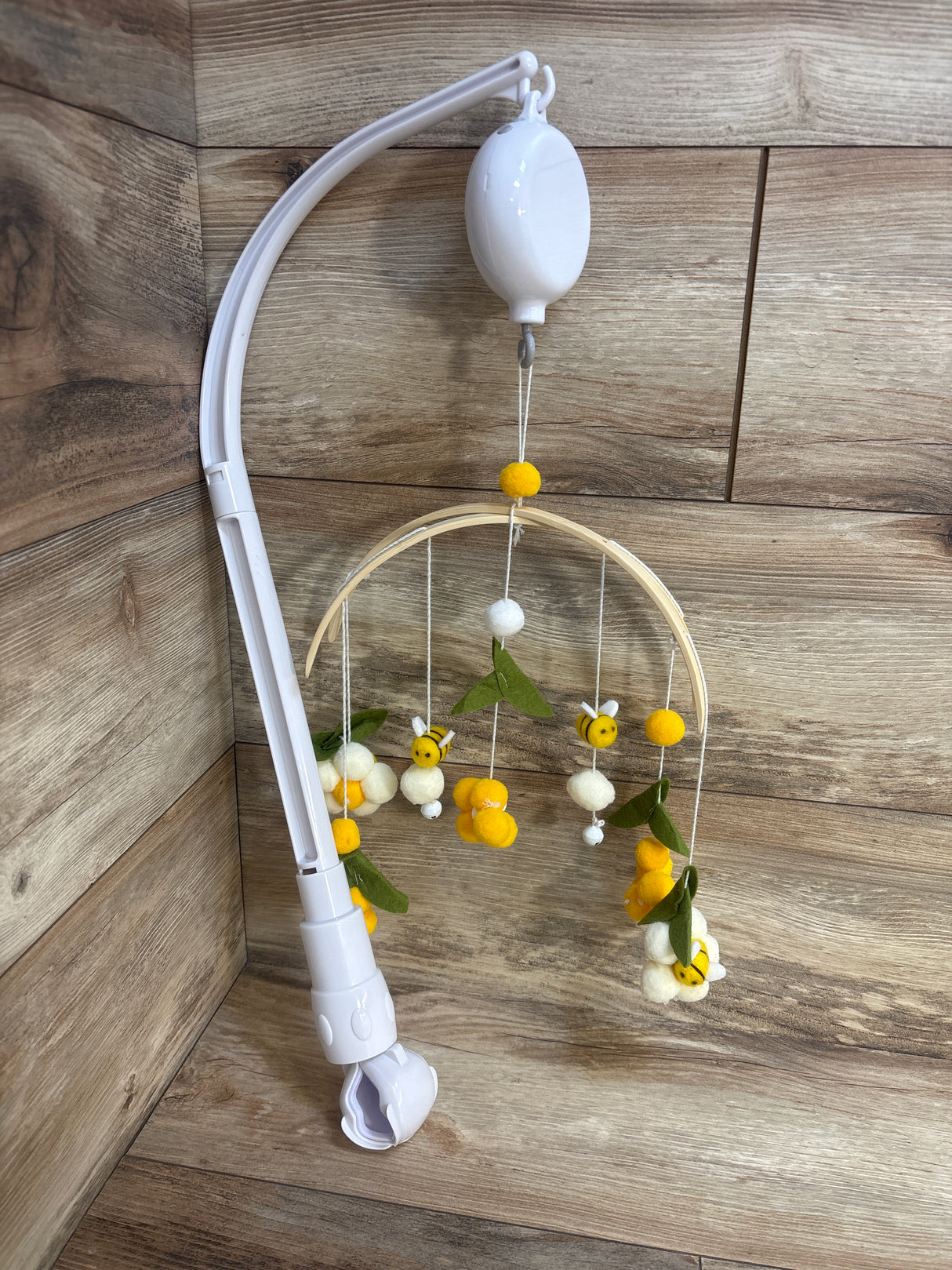 Baby Stork Plush Bee Crib Mobile w/ HLEEDUO Mobile Spinner/Sound Machine