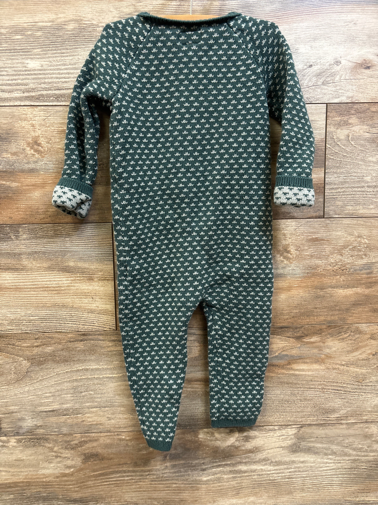 Little Planet Organic Cotton Sweater Knit Coverall Green sz 24m