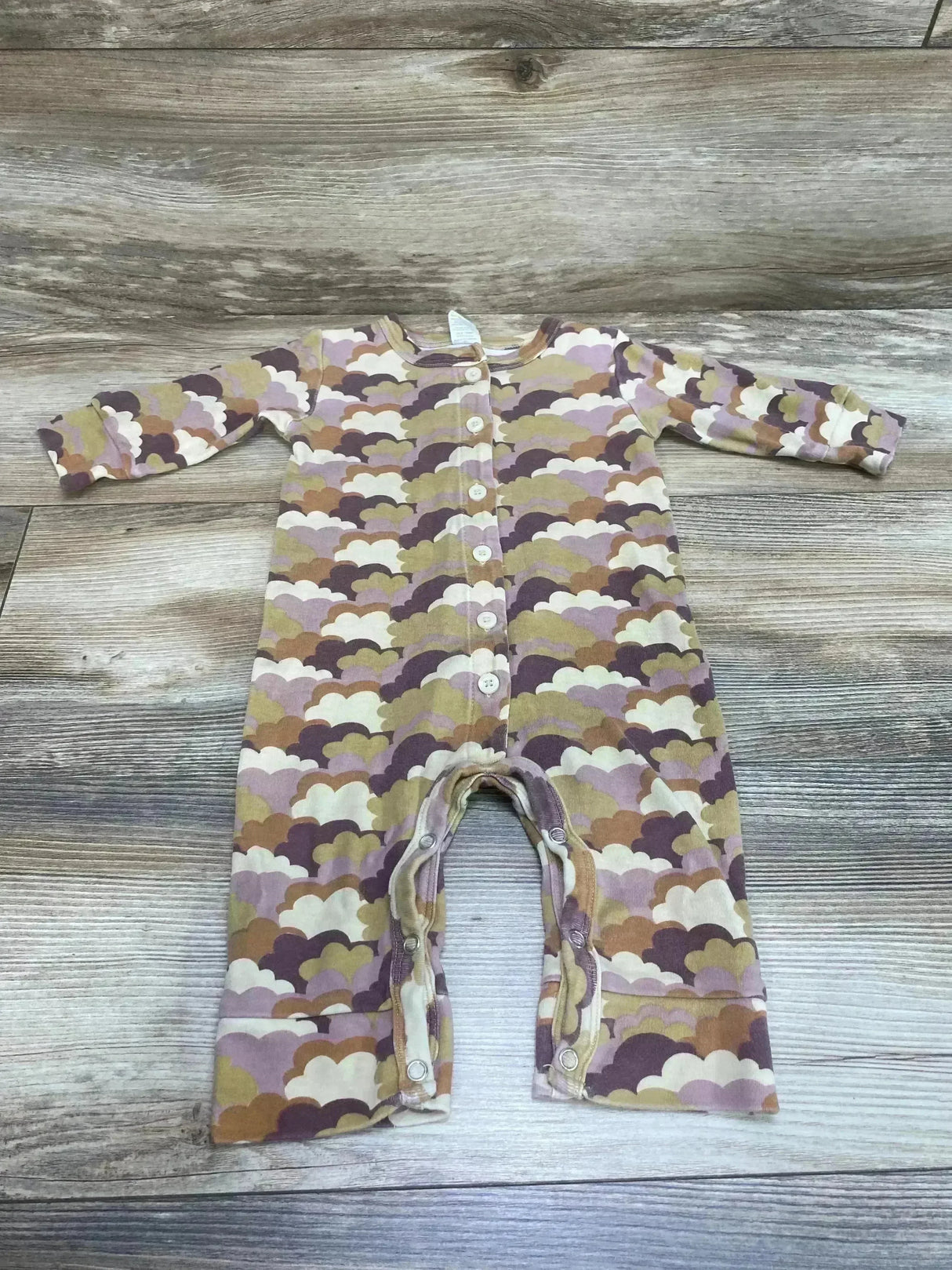 Kate Quinn Organic Cloud Button Front Coverall Beige sz 6-12m - Me n Mommy To Be