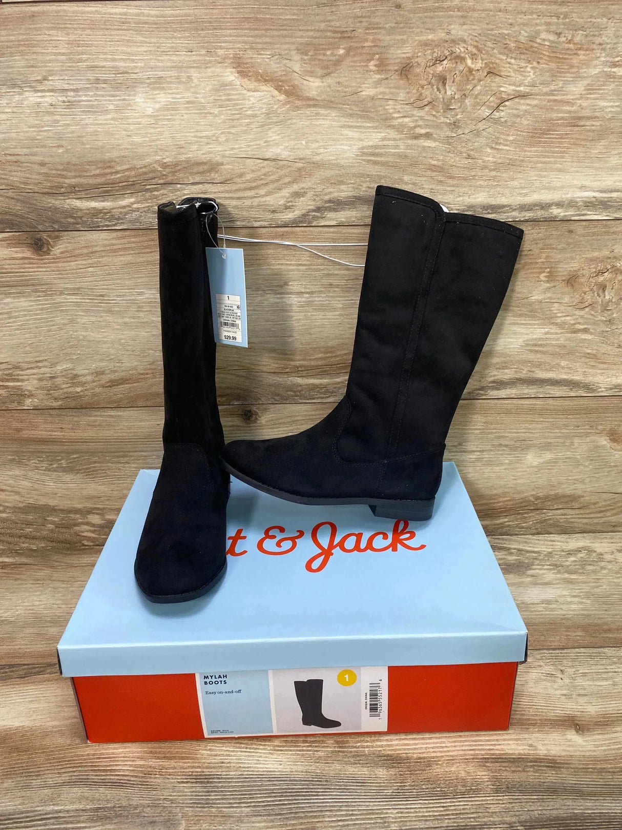 NEW Cat & Jack Mylah Tall Riding Boots Black sz 1Y - Me n Mommy To Be