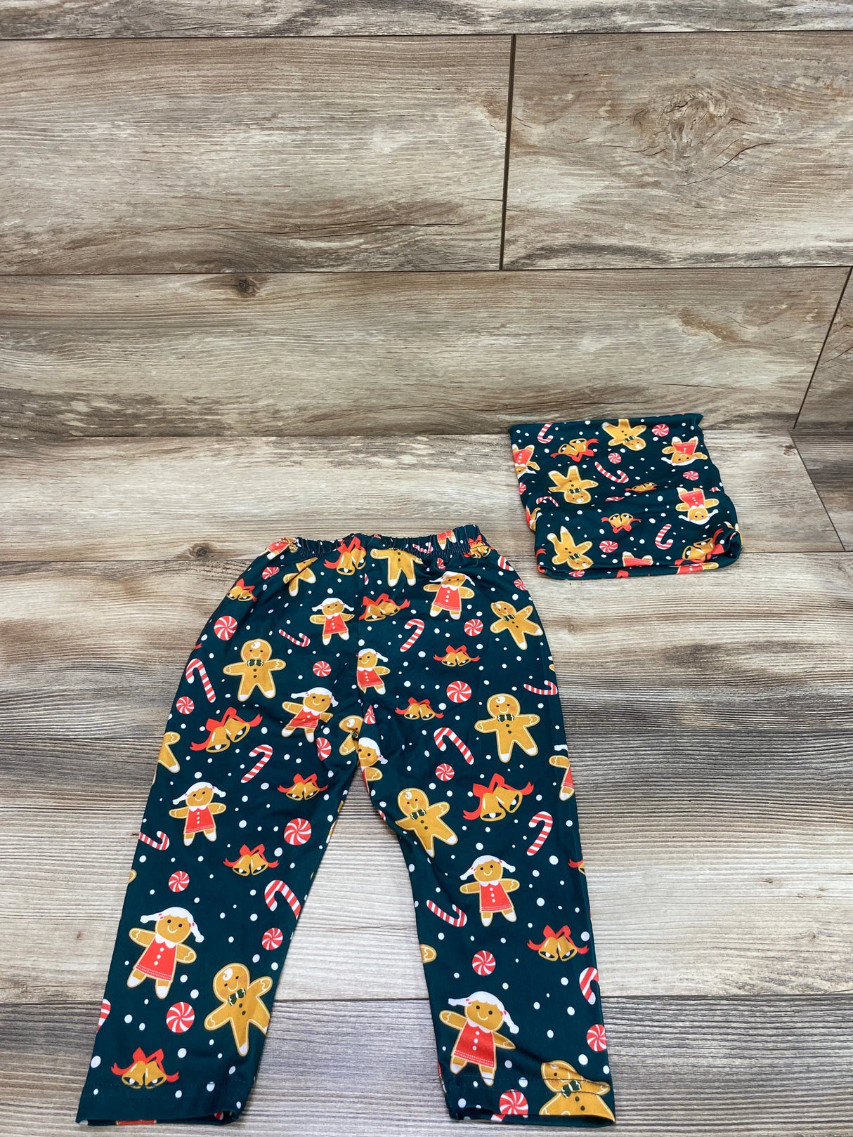 2pc Green Tube Top and Gingerbread Pants Set sz 2T - Me n Mommy To Be