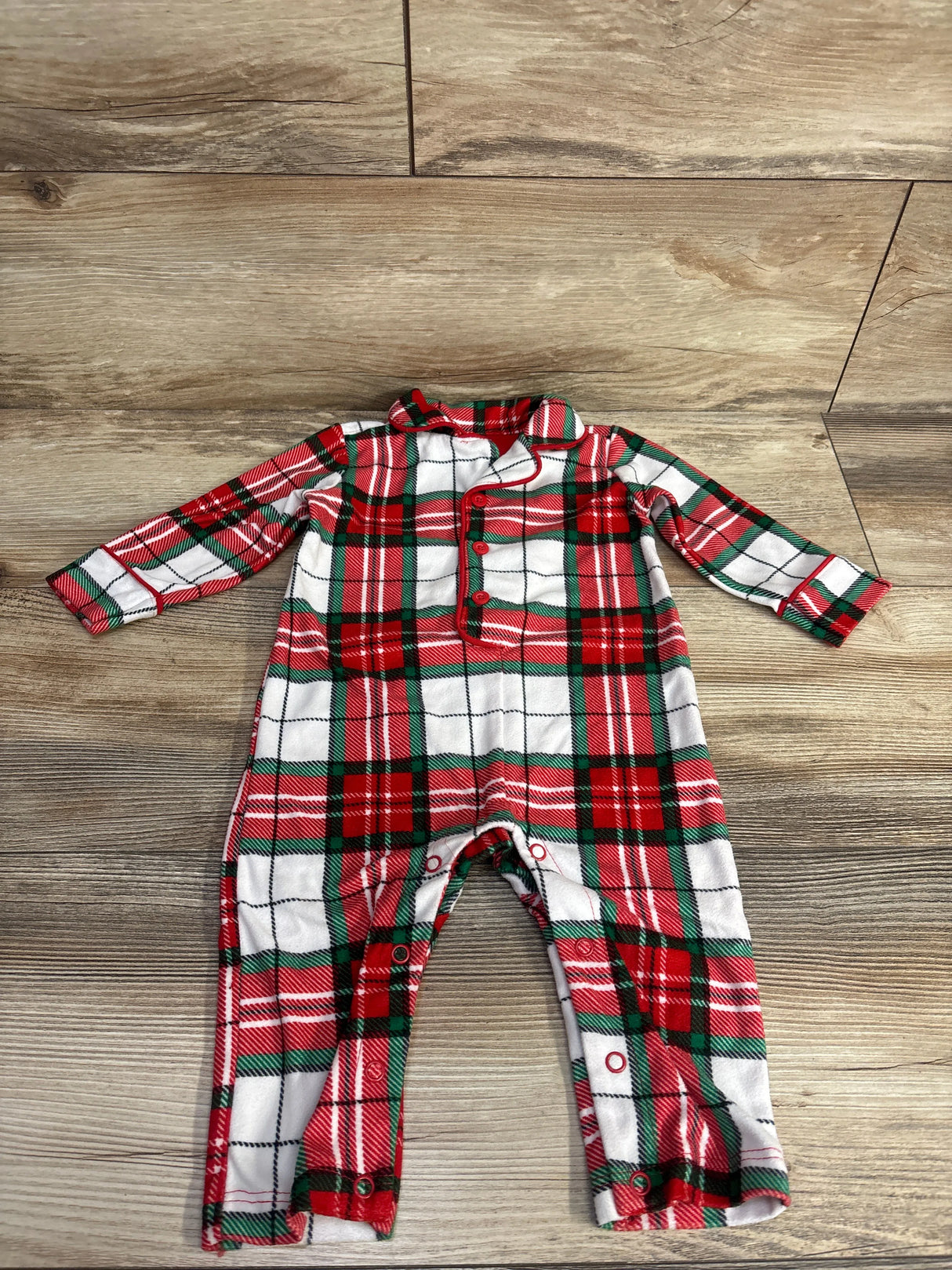 Carter's Plaid Coat Style Coverall Red sz 6m