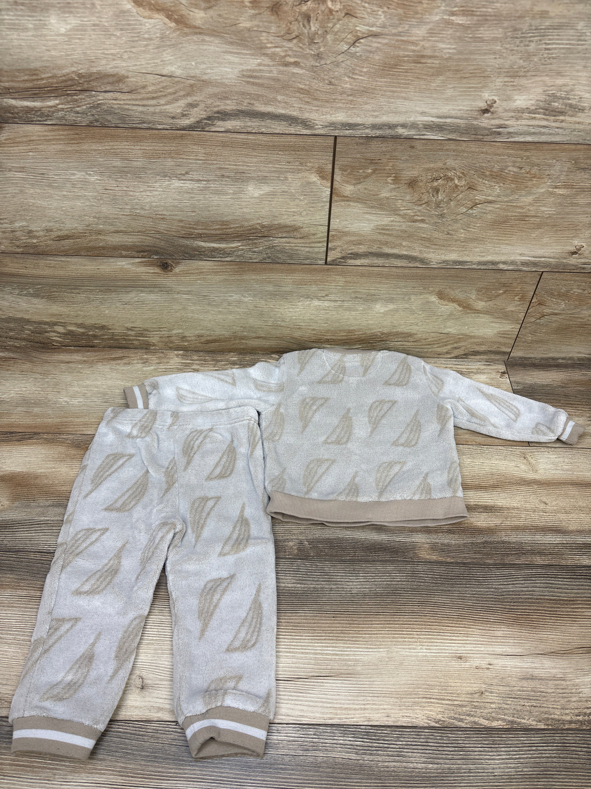 Nautica 2pc Plush Sweatshirt & Joggers Set Beige sz 18m