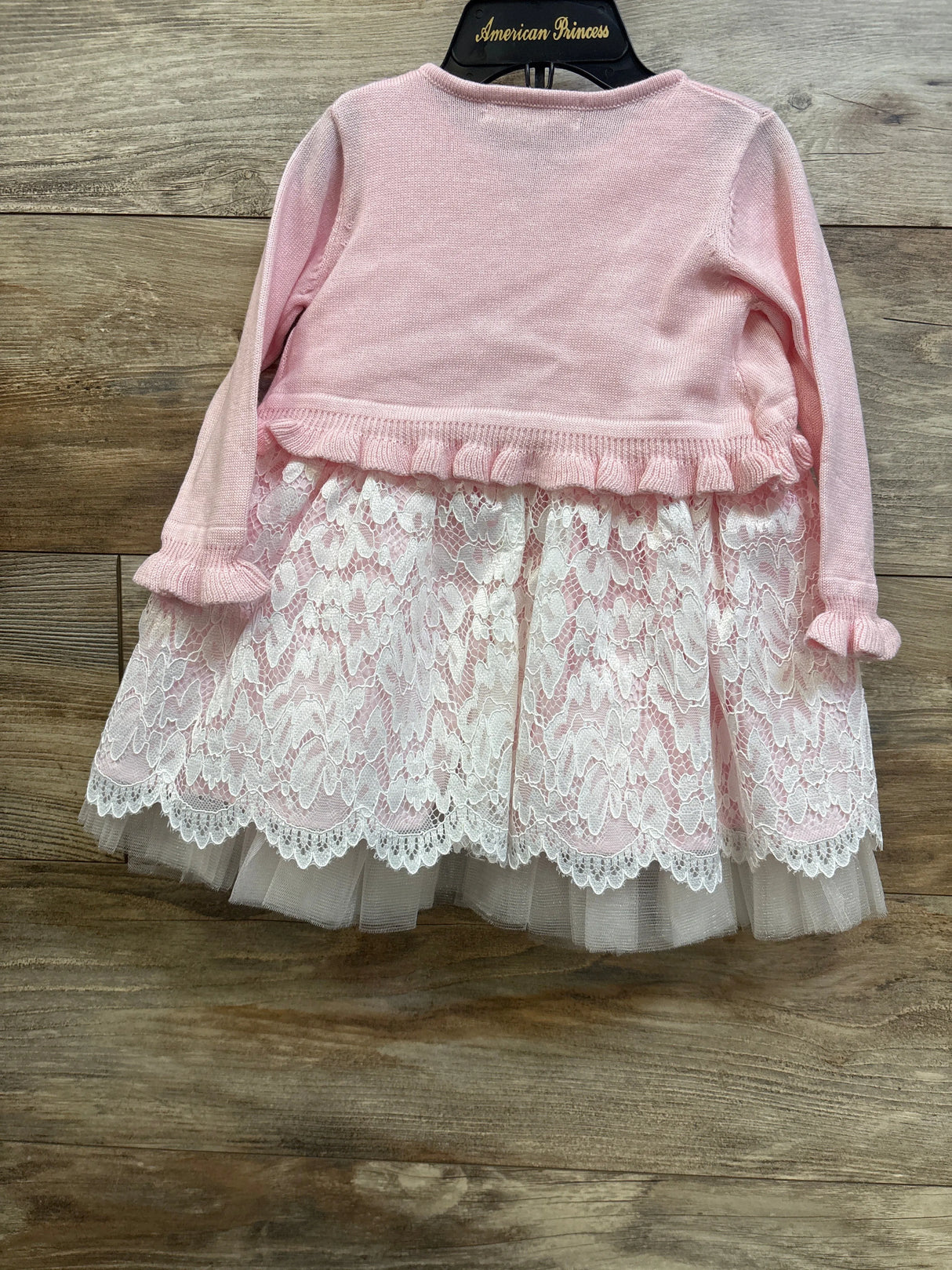 NEW American Princess 2pc Lace Dress & Cardigan Set Pink sz 18m