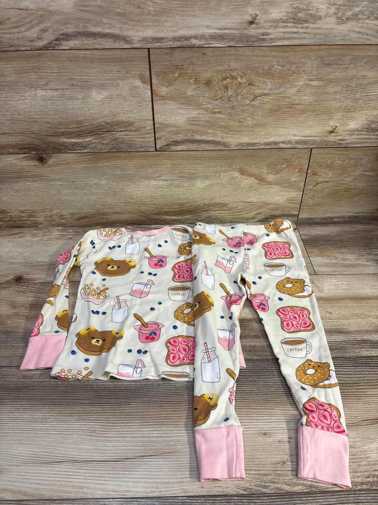 Honest Baby 2pc Organic Pajama Set Ivory sz 4T