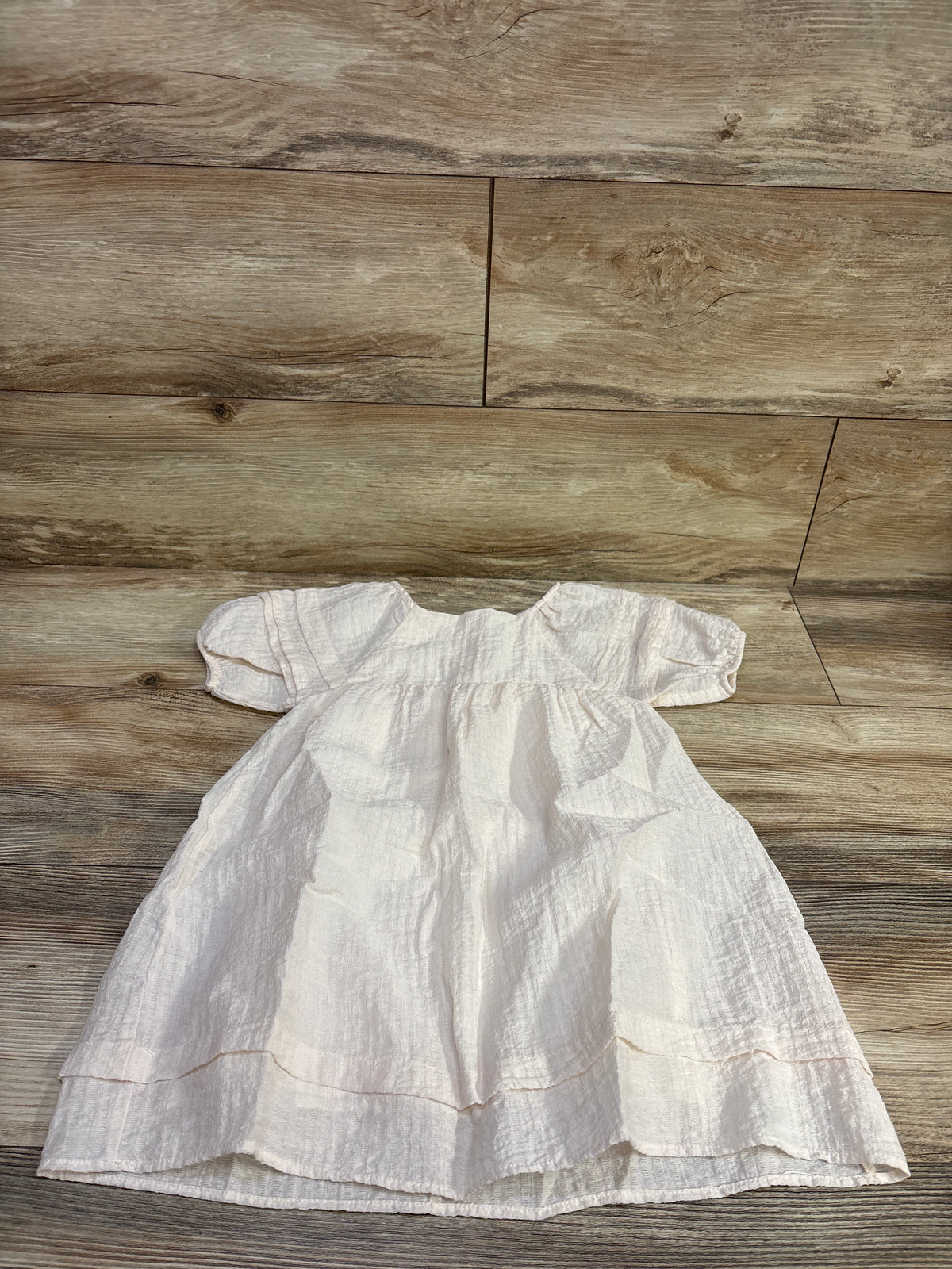 Zara Crinkled Muslin Dress Ivory sz 4-5T