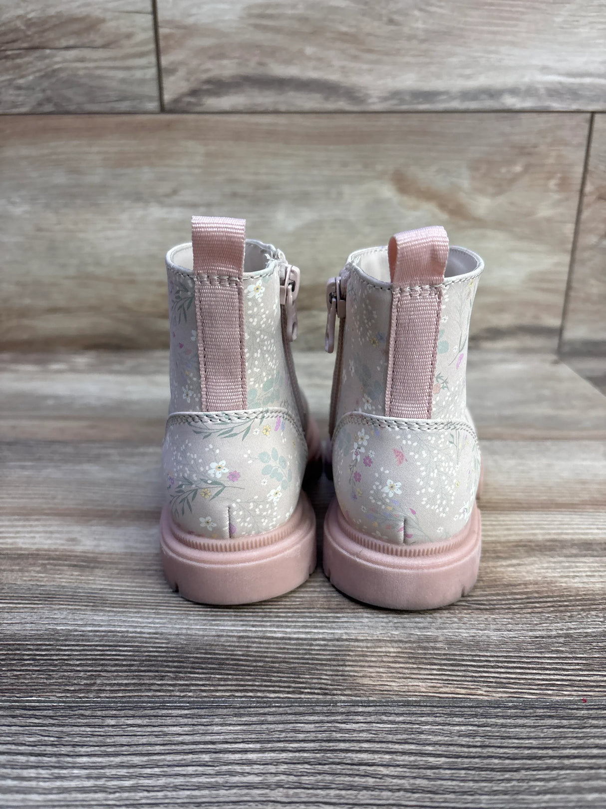 Cat & Jack Flora Zipper Boots Pink sz 7c