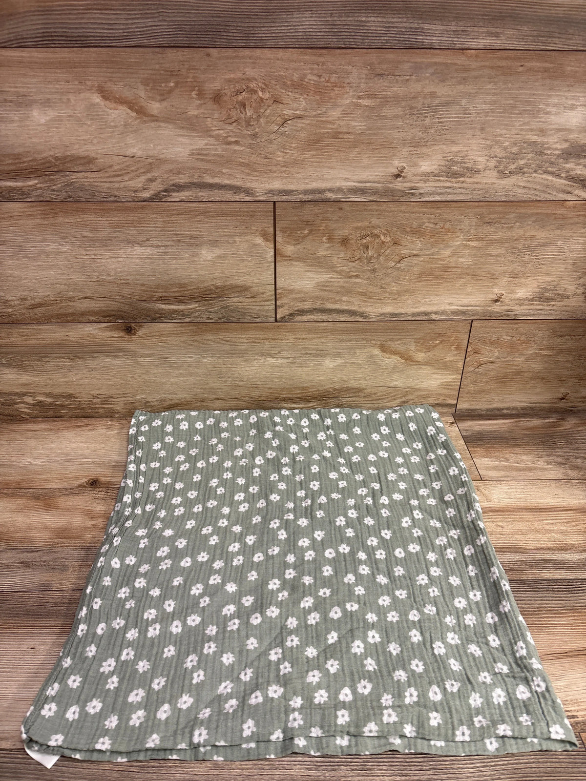 Cloud Island Muslin Swaddle Baby Blanket Green 47x47''