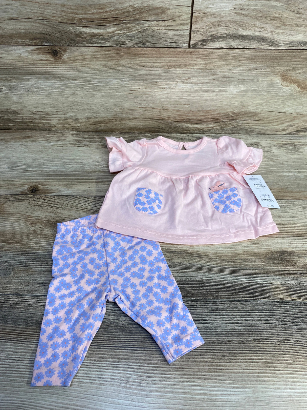 NEW Just One You 2pc Shirt & Floral Leggings Pink sz Newborn - Me n Mommy To Be