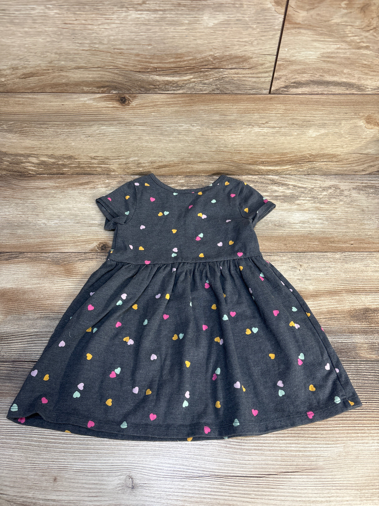Cat & Jack Heart Print Dress Grey sz 2T