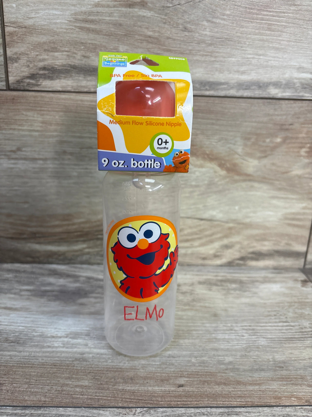 NEW Sesame Street Beginning Medium Flow Silicone Nipple 9oz Bottle