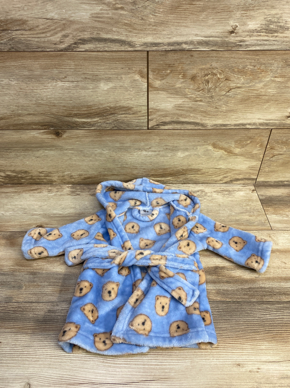 Cribmates Bear Hooded Bath Robe Blue sz 0-9m