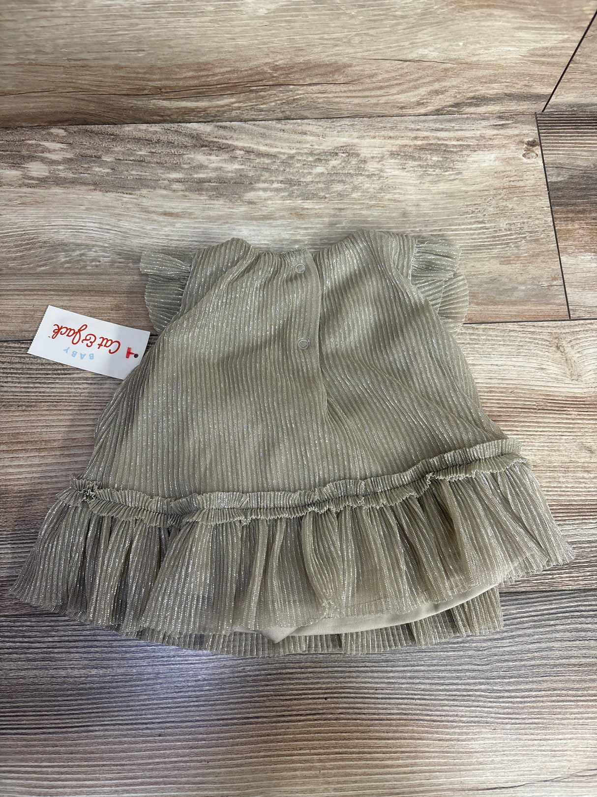 NEW Cat & Jack 2pc Metallic Dress & Bloomers Set Gold sz 0-3m