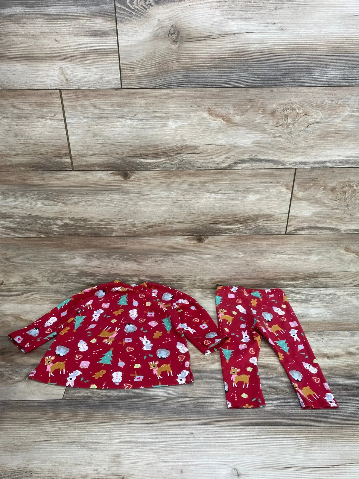 H&M 2pc Christmas Top & Leggings Set Red sz 9-12m - Me n Mommy To Be