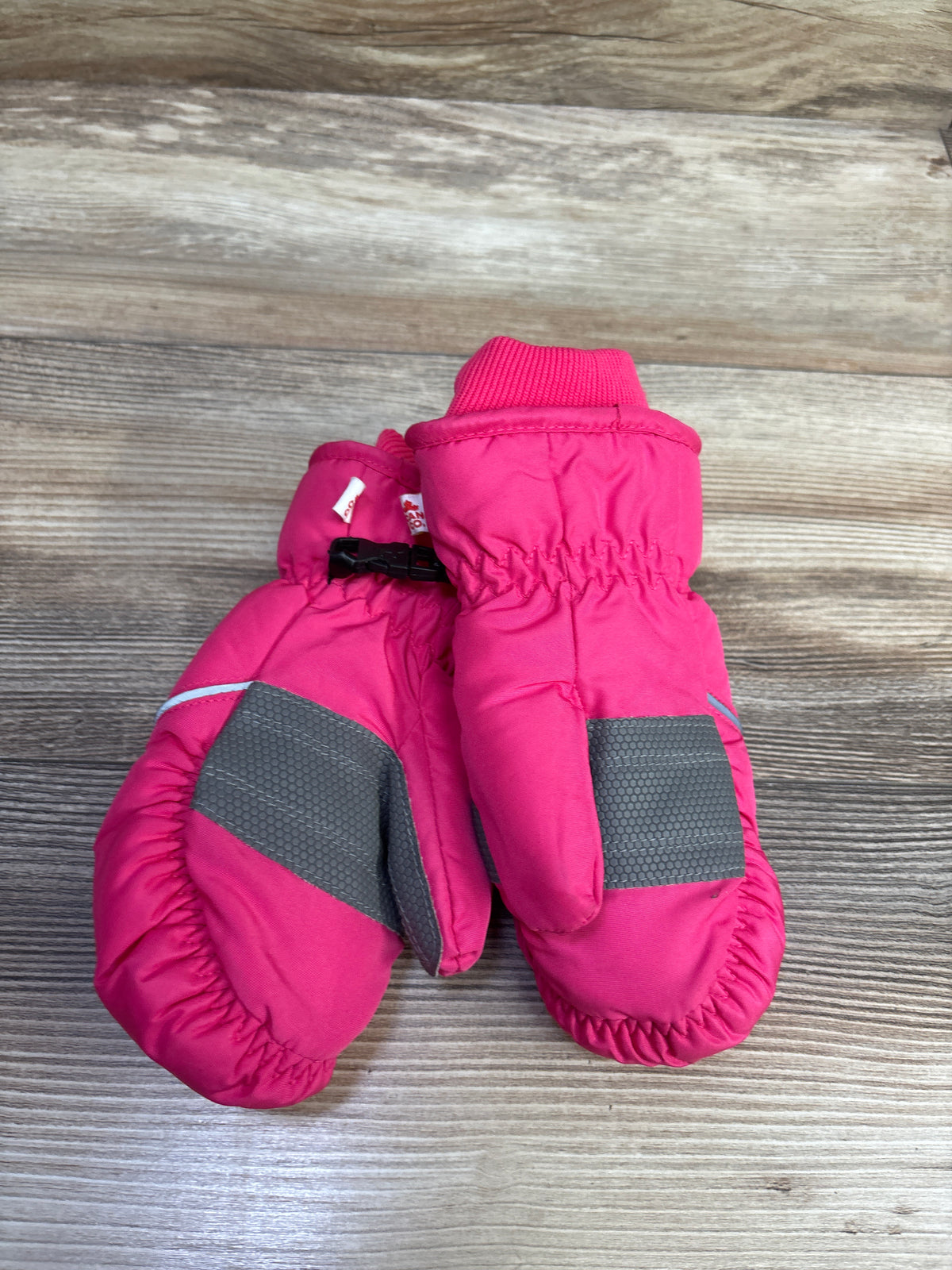 Hot Paws Reflective Knit-Cuff Snow Mittens Pink sz 4-6T