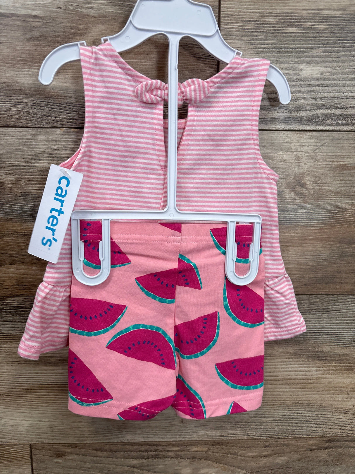 NEW Carter's Striped Watermelon Shirt Set Pink sz 12m