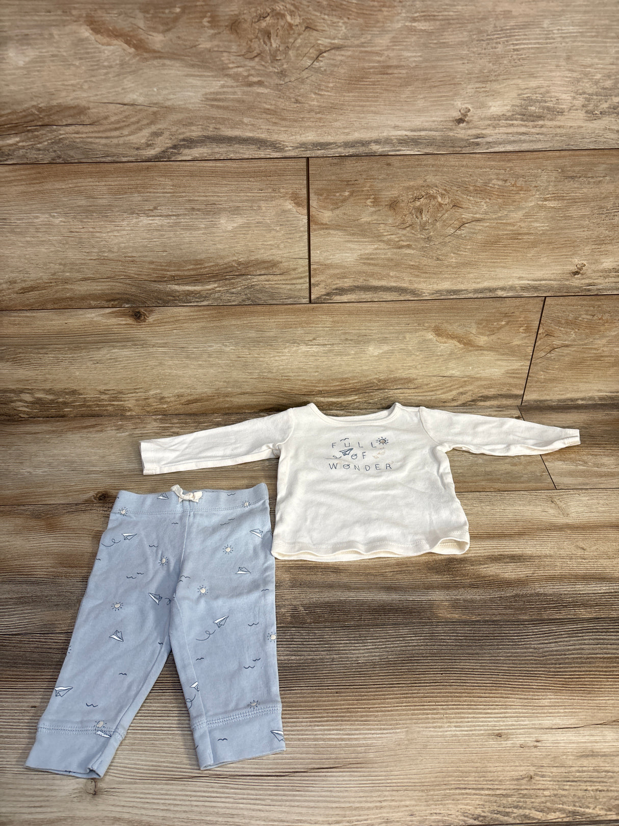 Carter's 2pc Full Of Wonder Shirt & Pants Set White sz 9m