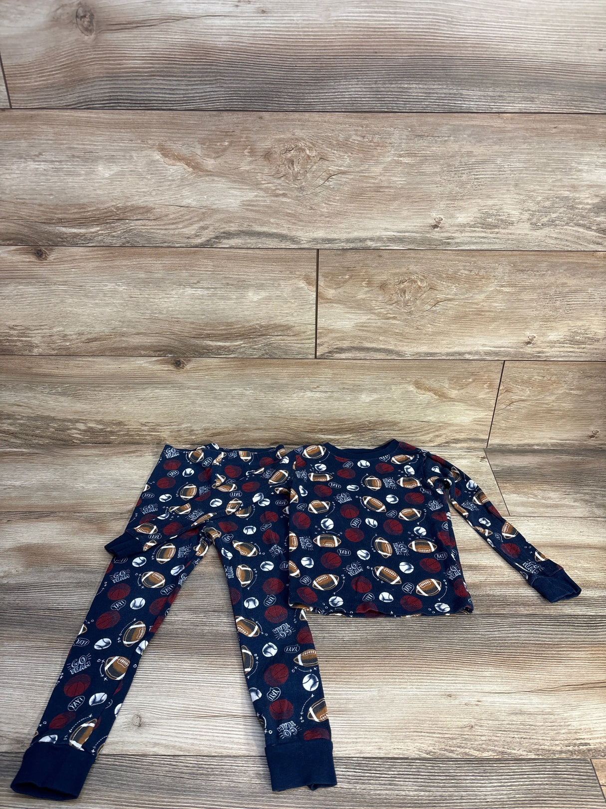Wonder Nation 2pc Football Pajama Set Navy sz 5T
