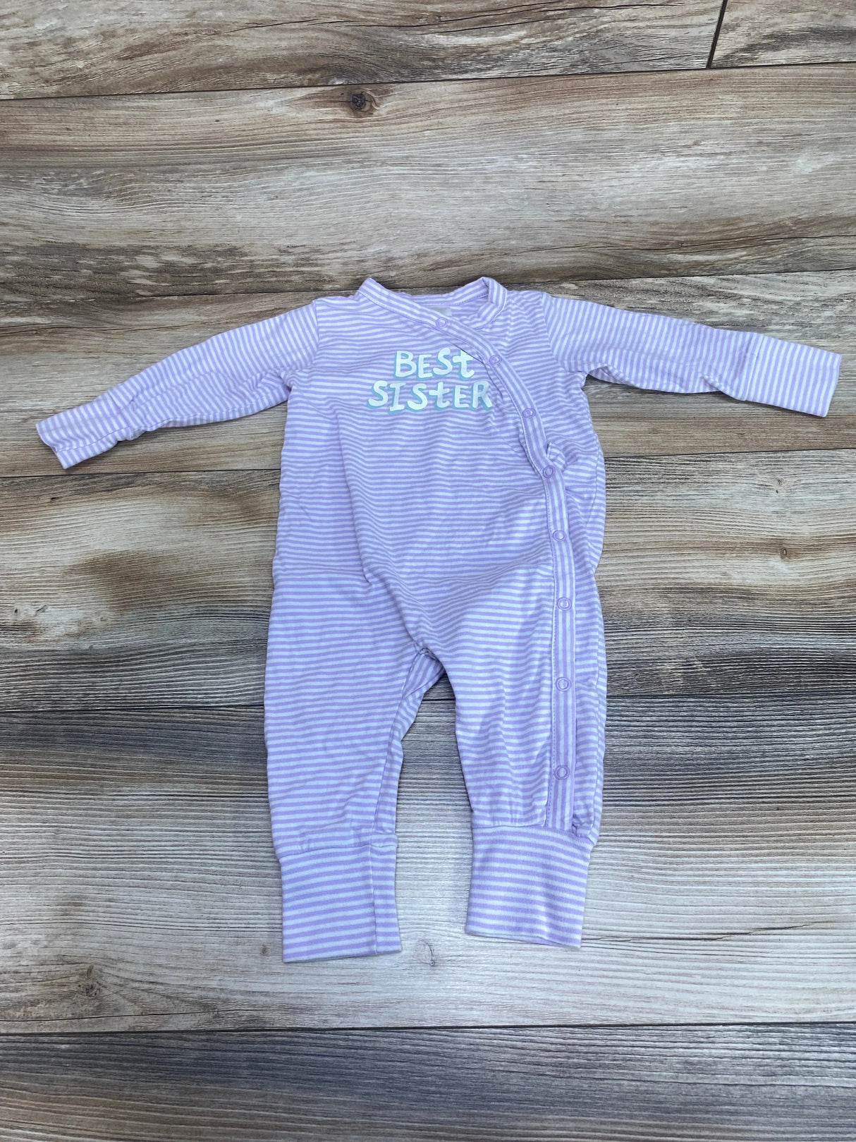H&M Striped Best Sister Footless Sleeper Purple sz 3m - Me n Mommy To Be