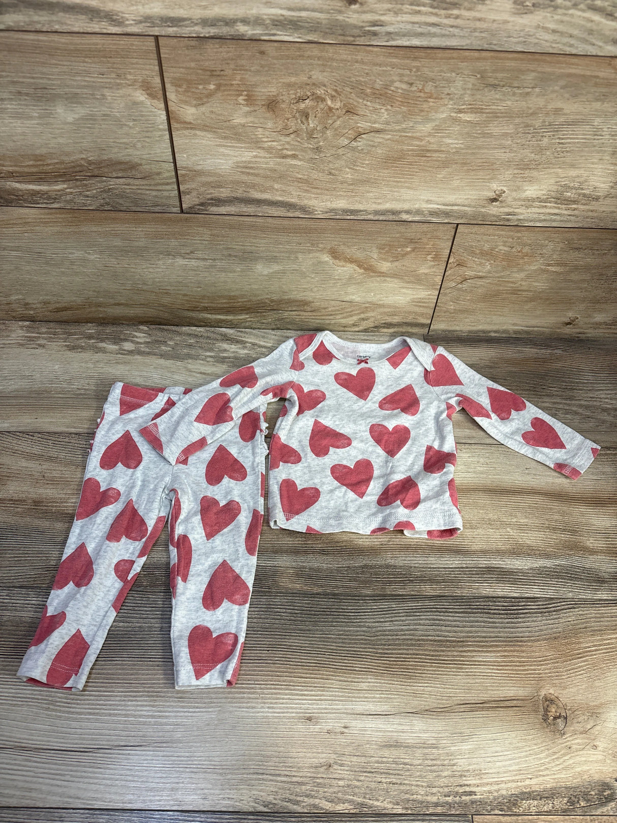 Carter's 2pc Heart Print Shirt & Pants Set Grey sz 9m