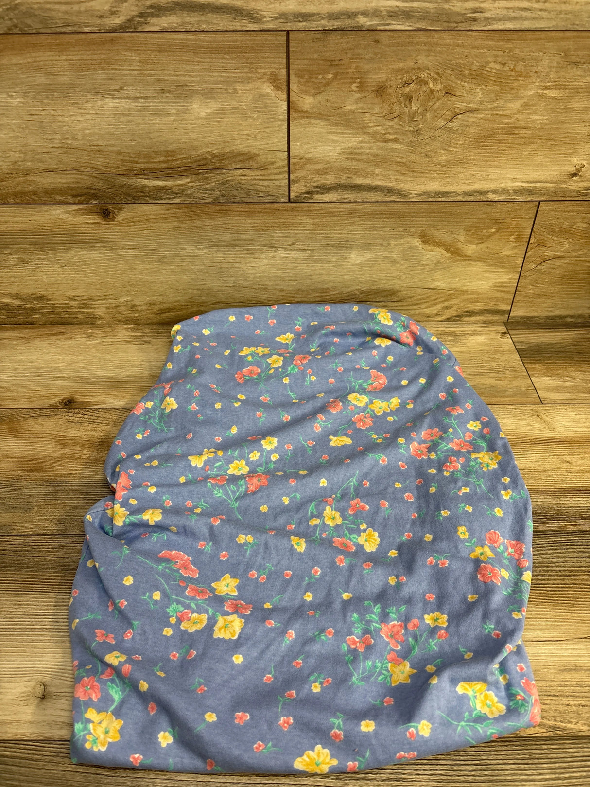 Bassinet Fitted Sheet, Blue Floral Print