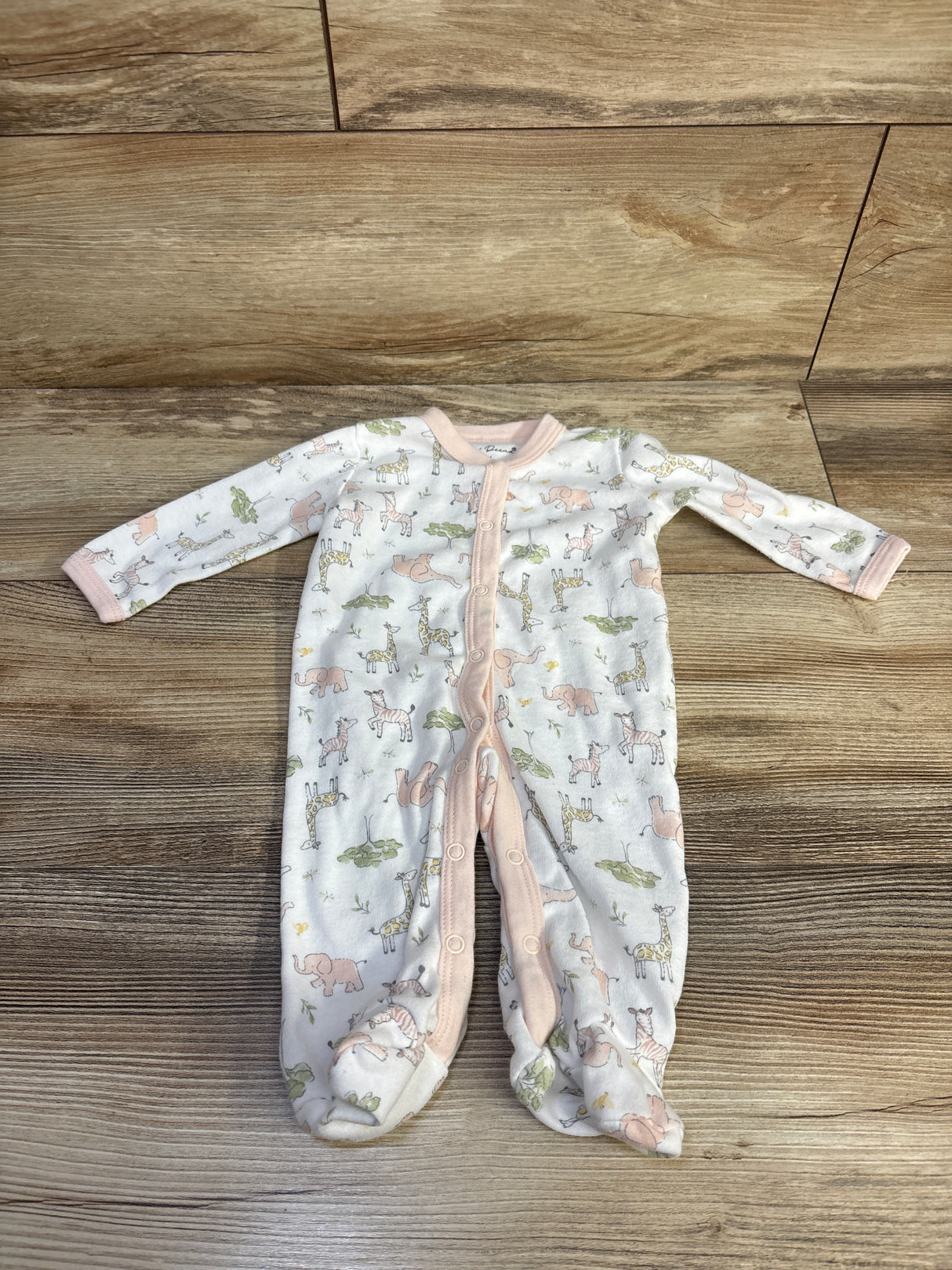 Kyle + Deena Animal Print Snap Sleeper White sz 0-3m