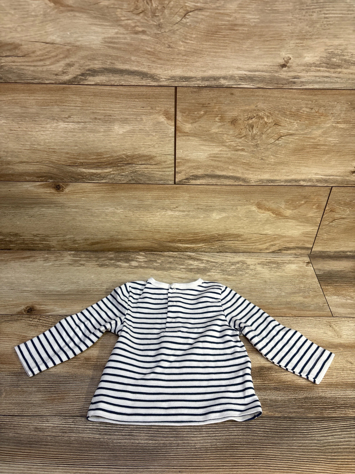 Little Me Striped Long Sleeve Shirt White sz 12m