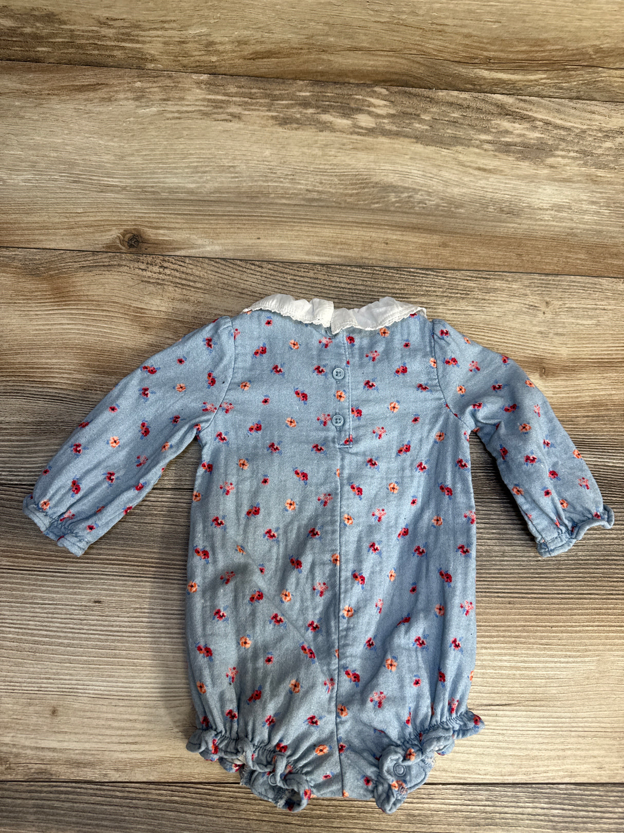 Janie & Jack Blue Fog Floral Romper sz 0-3m