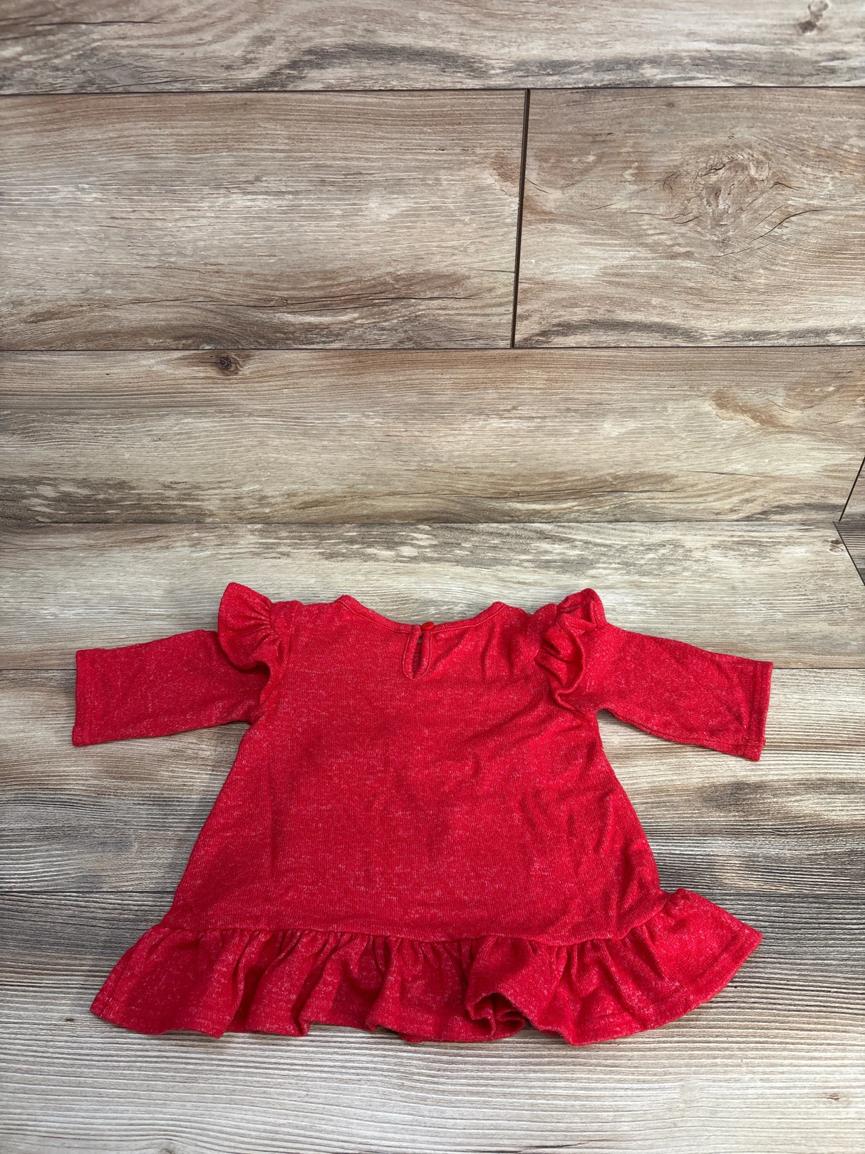 Rare Editions Snowman Joy Peplum Top Red sz 18m