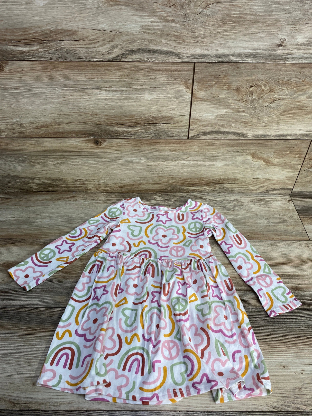 Jumping Beans All-Day-Play Shapes Dress White sz 3T