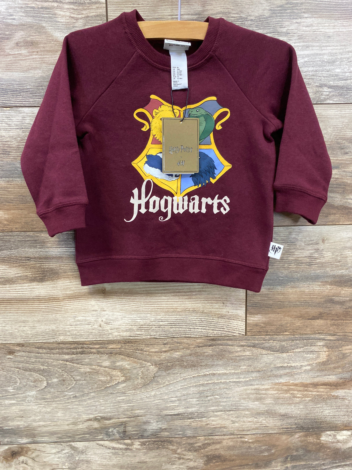 NEW H&M x Harry Potter Sweatshirt Burgundy sz 18m