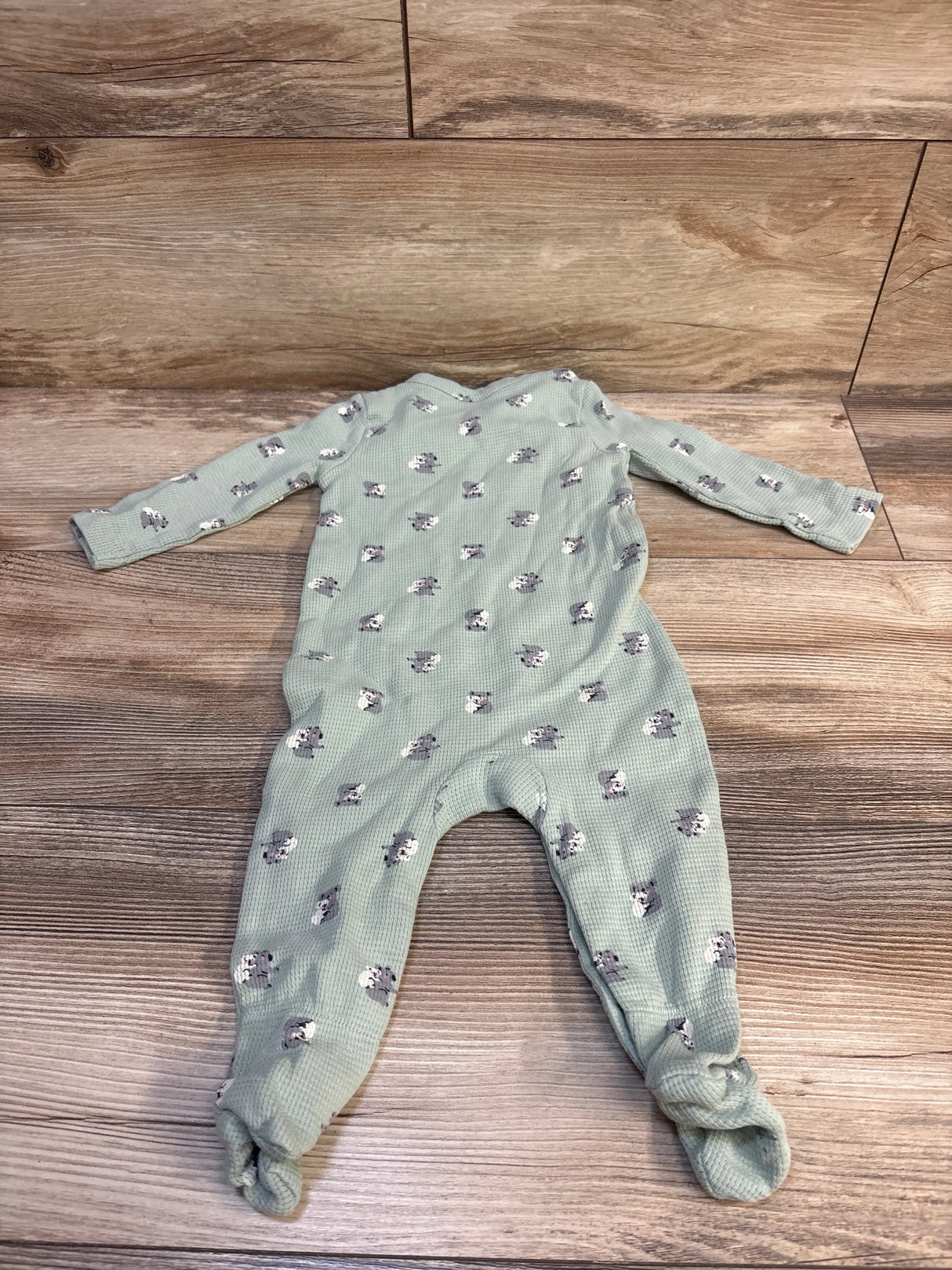 Ever & Ever Waffle Knit Kimono Koala Sleeper Mint Green sz 6m