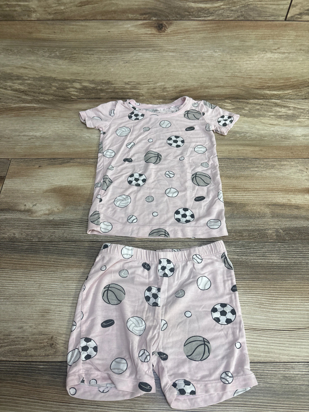 Angel Dear Sports Ball 2pc Pajama Set Pink sz 3T