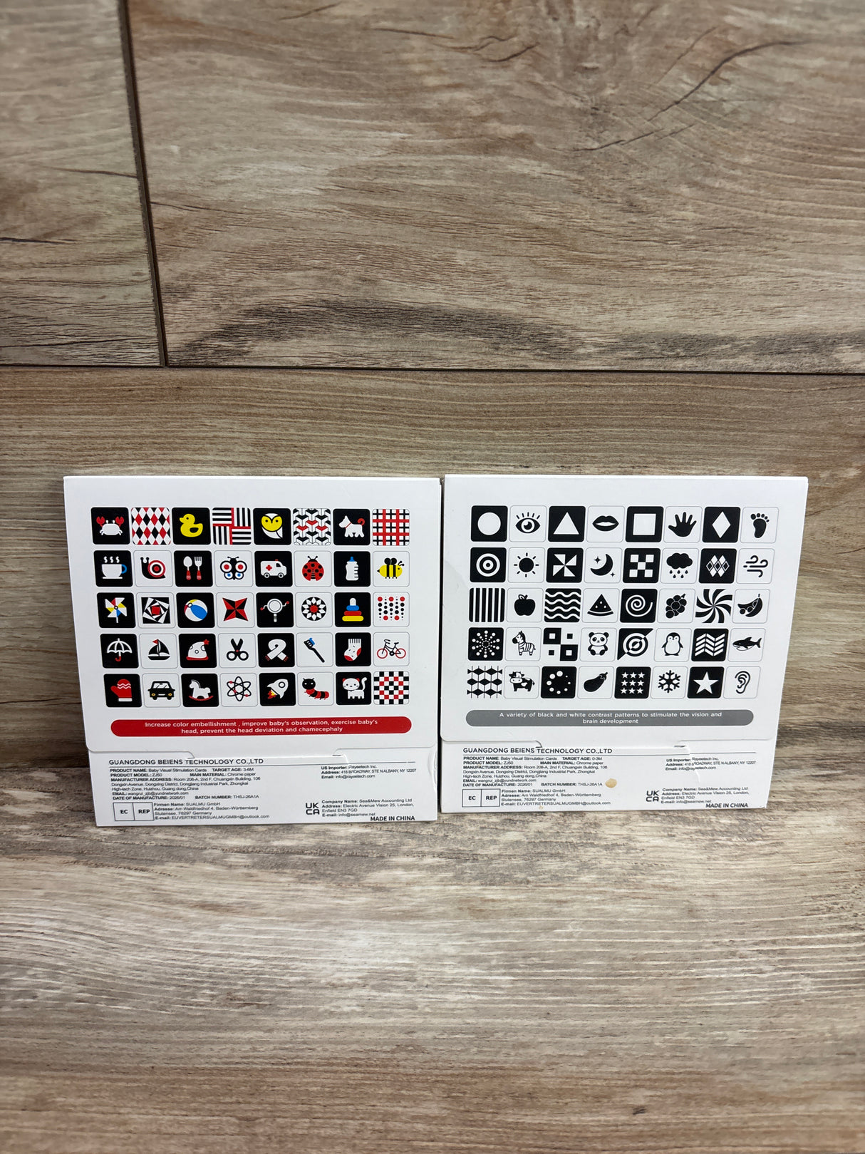 Beiens Black & White Visual Stimulus Cards 2pk 40pc