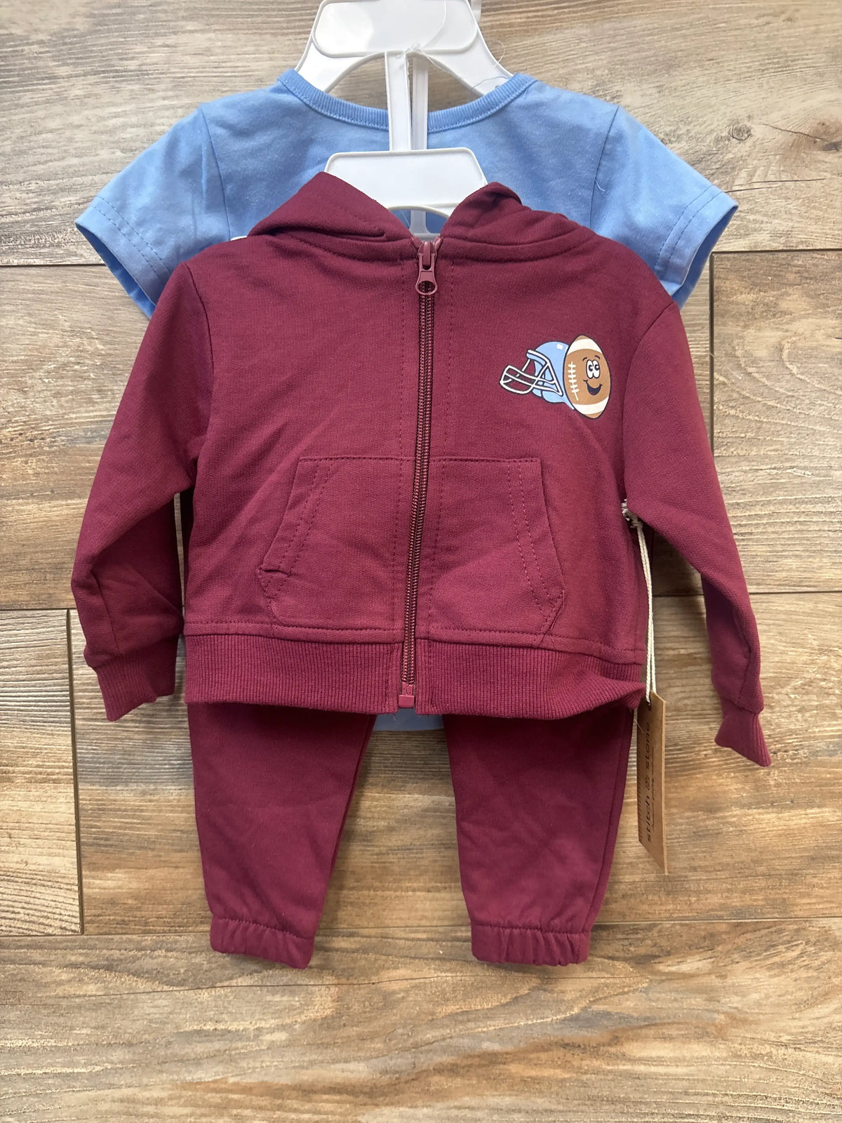 NEW Stitch + Stone 3pc Mom's VIP All-Star Zip Sweatshirt, Joggers, & Bodysuit Maroon sz 6m