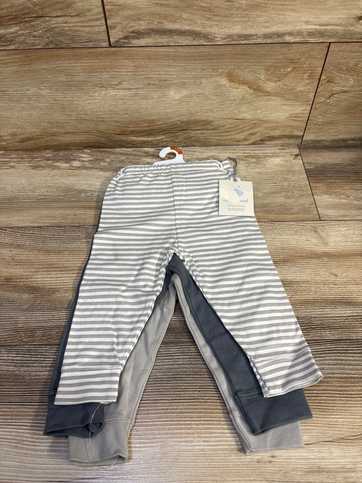 NEW Cloud Island 3pk Pull On Pants Grey sz 6-9m