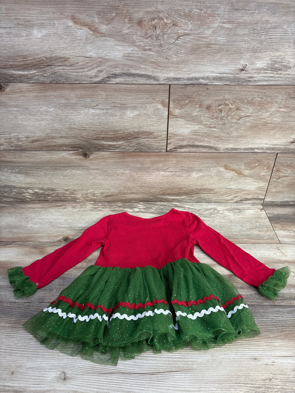 Little Lass Christmas Tulle Dress Red sz 4T