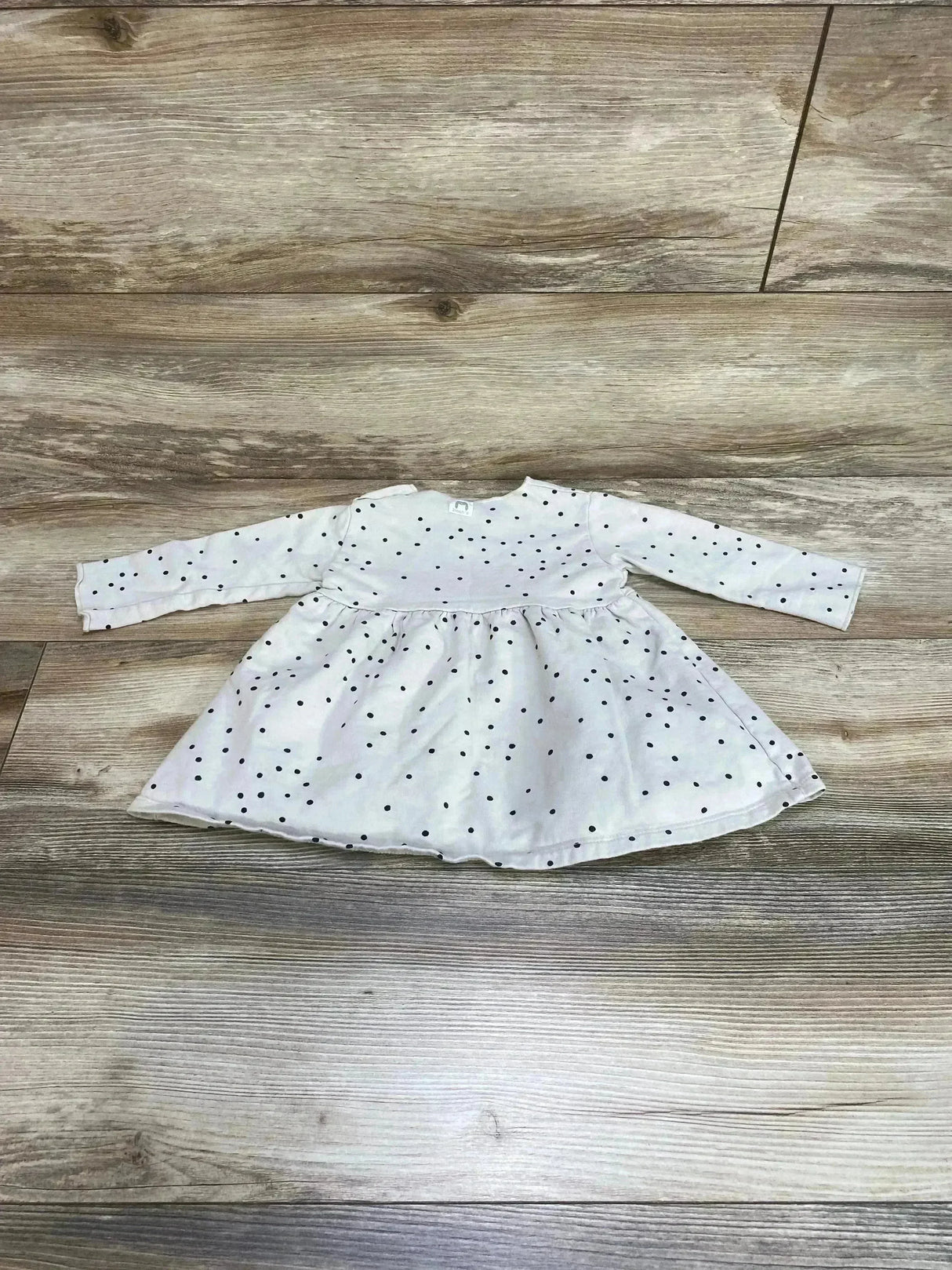 Bean's Barcelona Long Sleeve Beige Polka Dot Dress sz 6-12m - Me n Mommy To Be