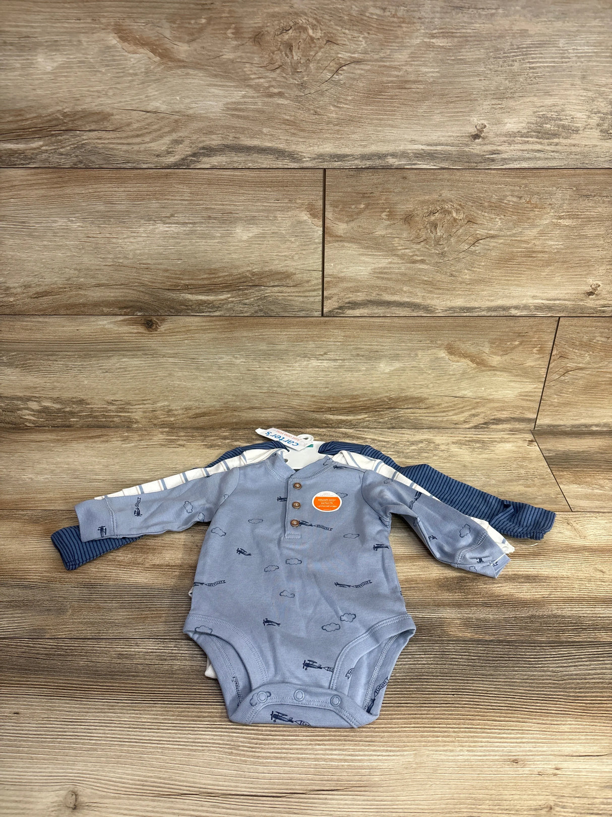 NEW Just One You 3pk Long Sleeve Bodysuits Blue sz 3m